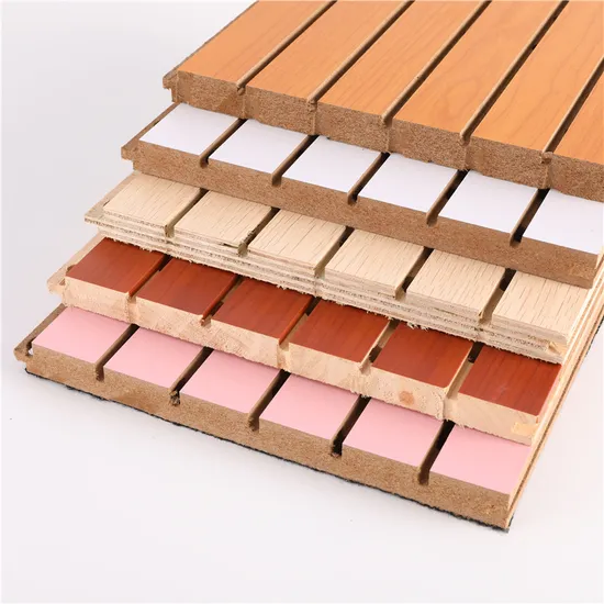 DIY Design Wall Ceiling Sound Proof Solid Wood Wooden Groove Acoustic Panels 
