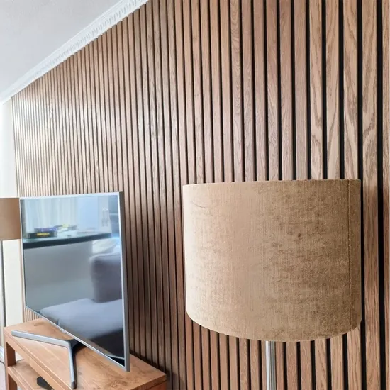 Sound Absorbing MDF Slatted Akupanel Solid Wooden Wall Akupanel Slat Wood Fiber Acoustic Panels 