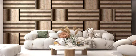 Luxury Wood Slat Waterproof Design 3D Ceiling Decoration Wood Plastic Composite PVC Marble Acoustic Decorative Wall Panel for Wall Cladding 