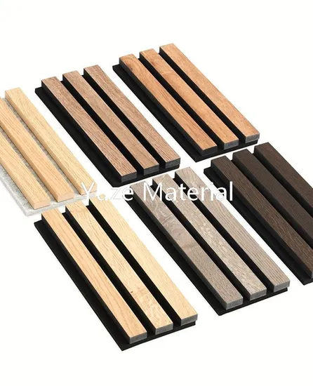 Solid Wood Model Natural Oak Acoustic Wooden Slat Soundproof Wall Panels 