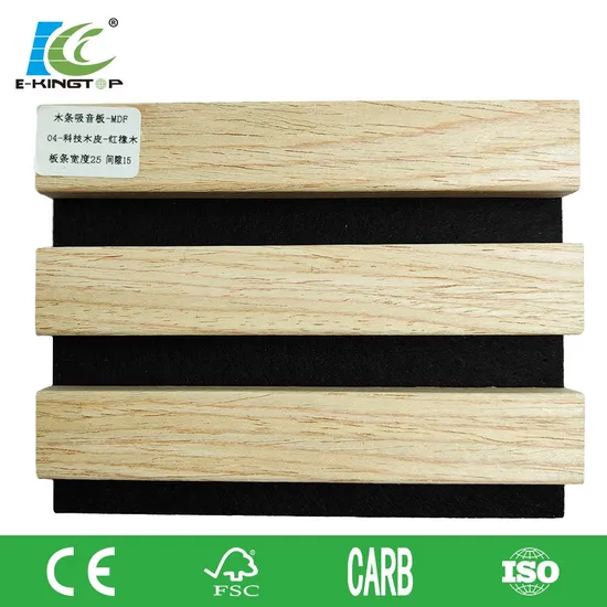 Modern Acoustic Sound Absorption Proofing Wooden Design Wood Slat Polyester Fiber Wall Panel 