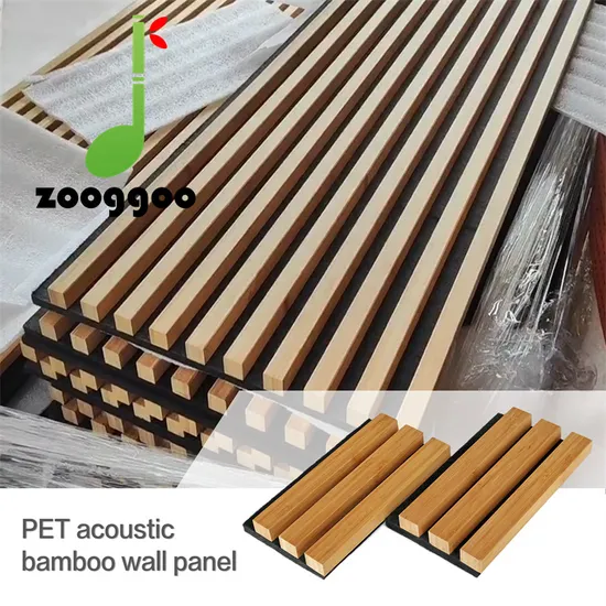 Akupanel Pet Acoustic Bamboo Panel Solid Natural Bamboo Wood Strip Wall Panels 