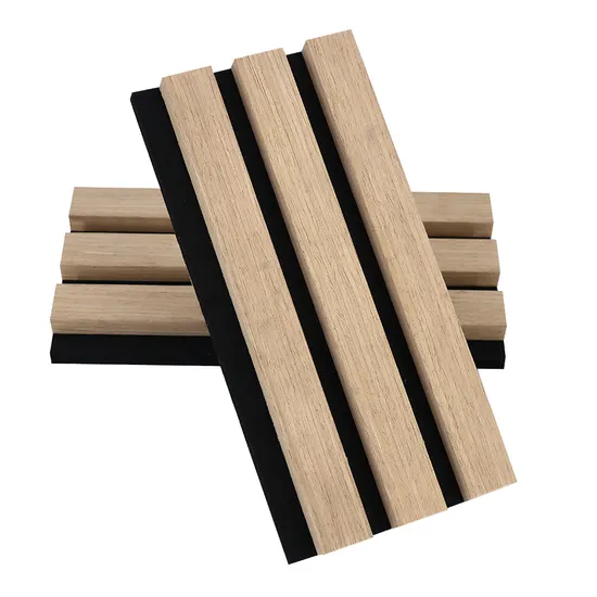 MDF Soundproofing Wall Panels Custom Size Acoustic 100 X 150 Solid Wood Slat Acoustic Panels 